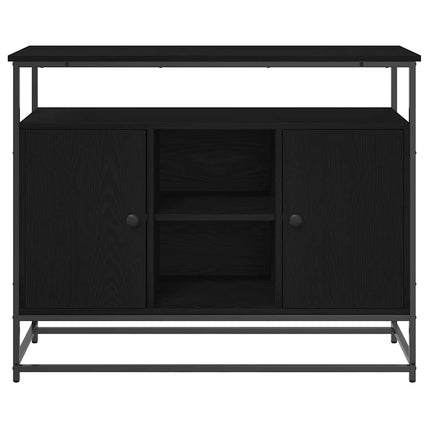 Sideboard Svart Ek 100 x 35 x 80 cm Konstruerat trä