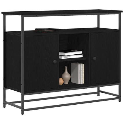 Sideboard Svart Ek 100 x 35 x 80 cm Konstruerat trä