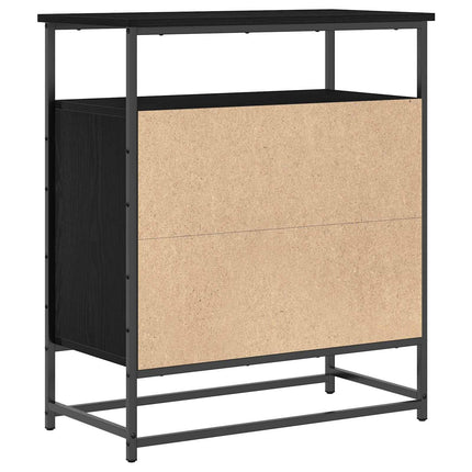 Sideboard Svart Ek 69 x 35 x 80 cm Konstruerat trä