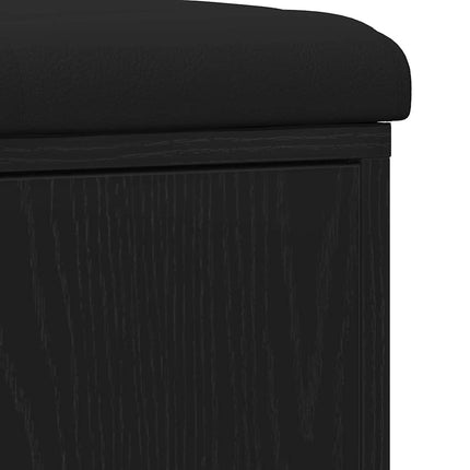 Förvaringsbänk Svart Ek 102 x 32 x 50 cm Konstruerat trä