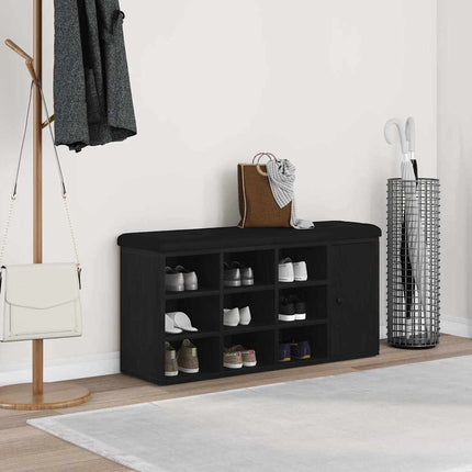 Förvaringsbänk Svart Ek 102 x 32 x 50 cm Konstruerat trä