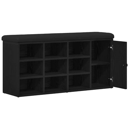 Förvaringsbänk Svart Ek 102 x 32 x 50 cm Konstruerat trä