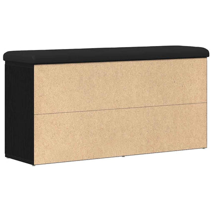 Förvaringsbänk Svart Ek 102 x 32 x 50 cm Konstruerat trä