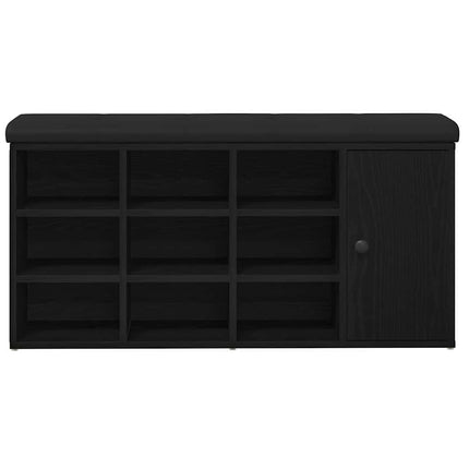 Förvaringsbänk Svart Ek 102 x 32 x 50 cm Konstruerat trä