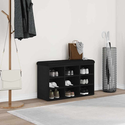 Skobänk med hylla Svart 82 x 32 x 50 cm Konstruerat trä