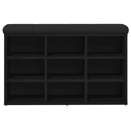 Skobänk med hylla Svart 82 x 32 x 50 cm Konstruerat trä