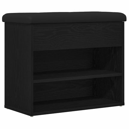 Förvaringsbänk Svart Ek 62 x 32 x 50 cm Konstruerat trä