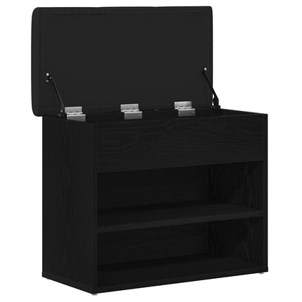 Förvaringsbänk Svart Ek 62 x 32 x 50 cm Konstruerat trä