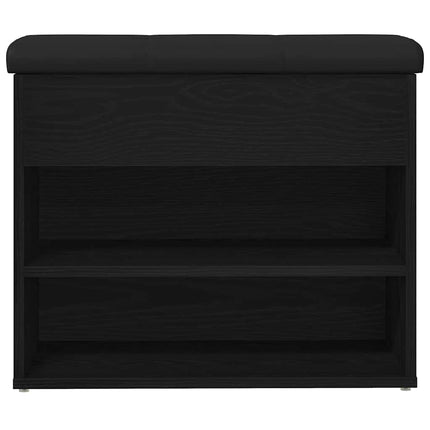 Förvaringsbänk Svart Ek 62 x 32 x 50 cm Konstruerat trä