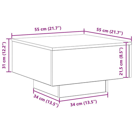 Kaffeebord Gammalt trä 55 x 55 x 31 cm Konstruerat trä
