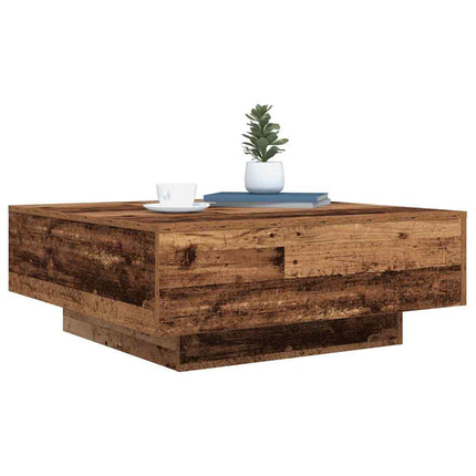 Kaffeebord Gammalt trä och blått 80 x 80 x 31 cm