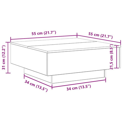 Kaffeebord Svart Ek 80 x 80 x 31 cm Konstruerat trä