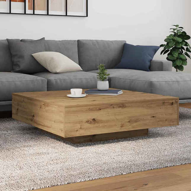 Kaffe Bord med LED Strip Ljus Artisan-ek 100 x 100 x 31 cm