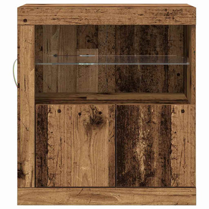 LED-sido bord Brun 60,5 x 37 x 67 cm Konstruerat trä