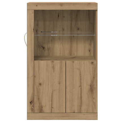 LED-sido bord Artisan Ek 60,5 x 37 x 100 cm Konstruerat trä