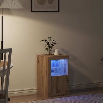 LED-sido bord Artisan Ek 41 x 37 x 67 cm Konstruerat trä