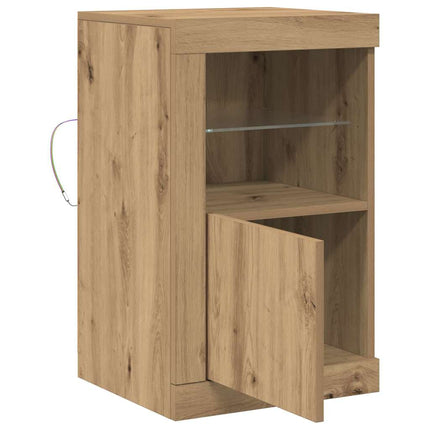 LED-sido bord Artisan Ek 41 x 37 x 67 cm Konstruerat trä
