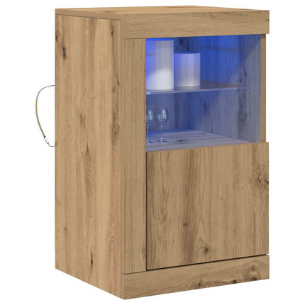 LED-sido bord Artisan Ek 41 x 37 x 67 cm Konstruerat trä