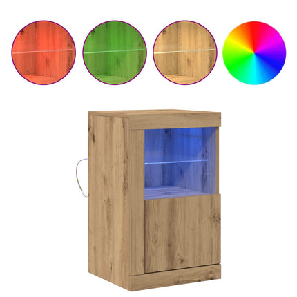 LED-sido bord Artisan Ek 41 x 37 x 67 cm Konstruerat trä