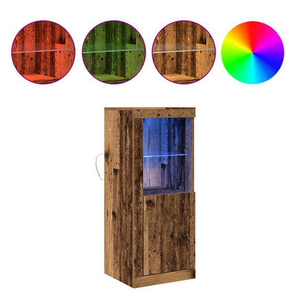 LED-sido bord Brun 41 x 37 x 100 cm Konstruerat trä