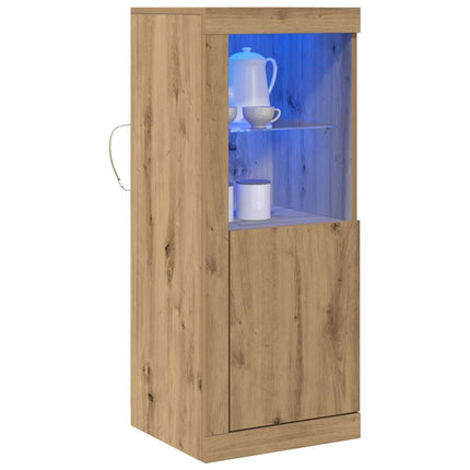LED-sido bord Brun 41 x 37 x 100 cm Konstruerat trä