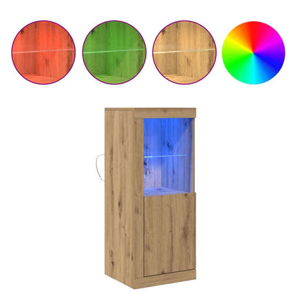 LED-sido bord Brun 41 x 37 x 100 cm Konstruerat trä