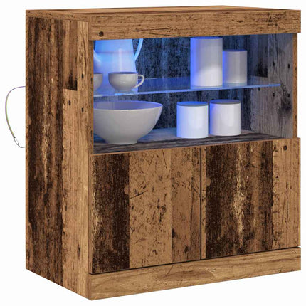 LED-sido bord Brun 60,5 x 37 x 67 cm Konstruerat trä