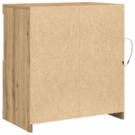 LED-sido bord Brun 60,5 x 37 x 67 cm Konstruerat trä