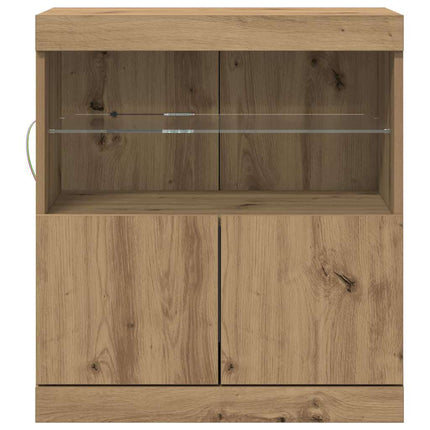 LED-sido bord Brun 60,5 x 37 x 67 cm Konstruerat trä