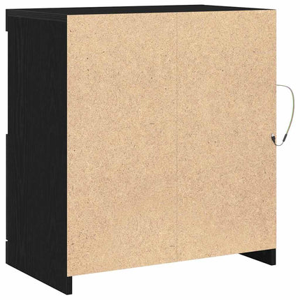 LED-sido bord Svart 60,5 x 37 x 67 cm Konstruerat trä