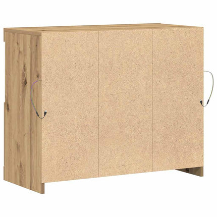LED-sido bord Brun 81 x 37 x 66,5 cm Konstruerat trä