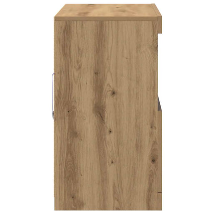 LED-sido bord Brun 81 x 37 x 66,5 cm Konstruerat trä