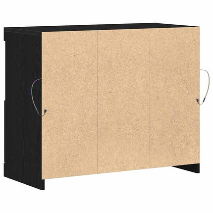 LED-sido bord Svart 81 x 37 x 66,5 cm Konstruerat trä