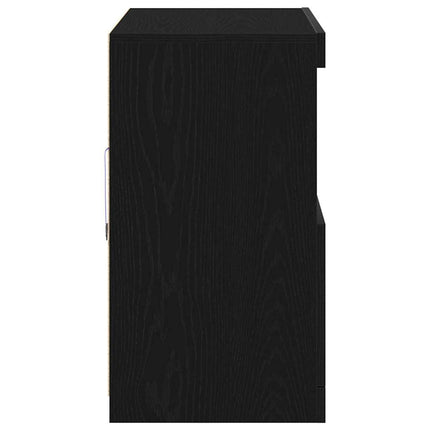 LED-sido bord Svart 81 x 37 x 66,5 cm Konstruerat trä