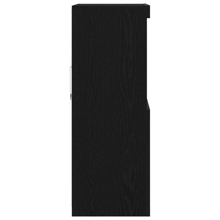 LED-sido bord Svart 60 x 37 x 100 cm Konstruerat trä