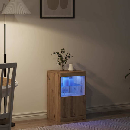 LED-sido bord Artisan Ek 41 x 37 x 67 cm Konstruerat trä