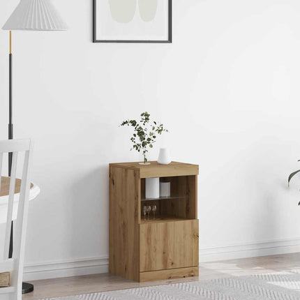 LED-sido bord Artisan Ek 41 x 37 x 67 cm Konstruerat trä