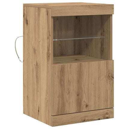 LED-sido bord Artisan Ek 41 x 37 x 67 cm Konstruerat trä