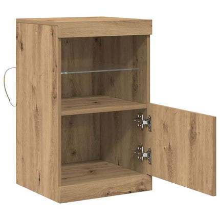 LED-sido bord Artisan Ek 41 x 37 x 67 cm Konstruerat trä