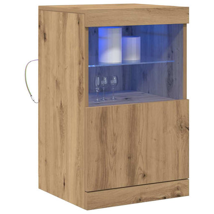 LED-sido bord Artisan Ek 41 x 37 x 67 cm Konstruerat trä