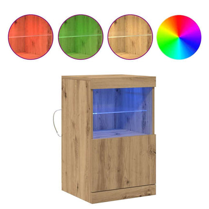 LED-sido bord Artisan Ek 41 x 37 x 67 cm Konstruerat trä