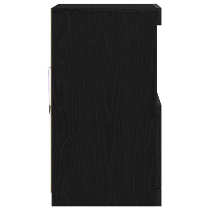 LED-sido bord Svart Ek 41 x 37 x 67 cm Konstruerat trä