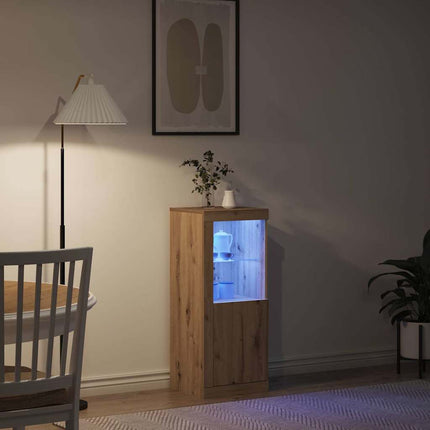 LED-sido bord Artisan Ek 41 x 37 x 100 cm Konstruerat trä