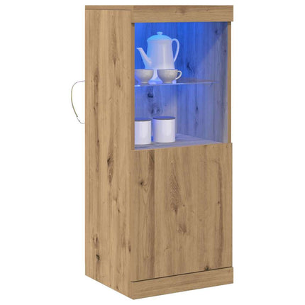 LED-sido bord Artisan Ek 41 x 37 x 100 cm Konstruerat trä