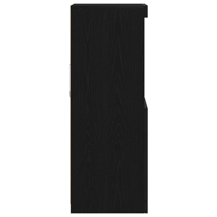 LED-sido bord Svart Ek 41 x 37 x 100 cm Konstruerat trä