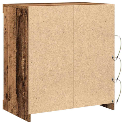LED-sido bord Gammalt trä 60,5 x 37 x 67 cm Konstruerat trä