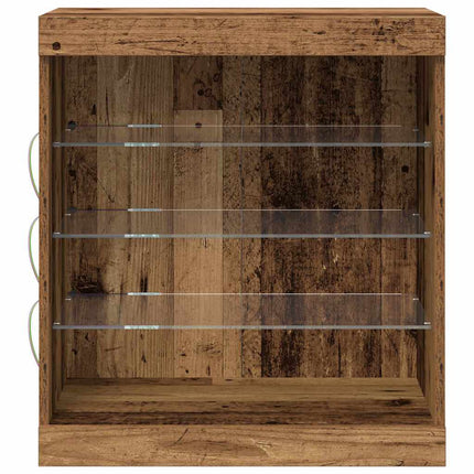 LED-sido bord Gammalt trä 60,5 x 37 x 67 cm Konstruerat trä