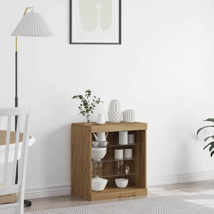 LED-sido bord Artisan Ek 60,5 x 37 x 67 cm Konstruerat trä