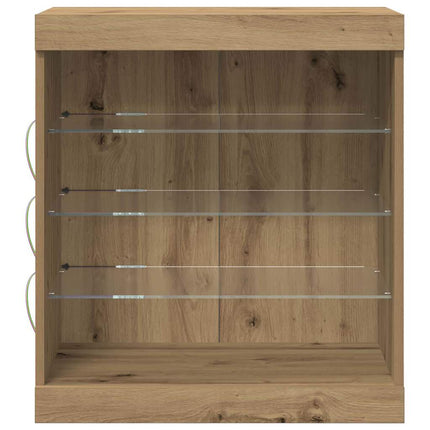 LED-sido bord Artisan Ek 60,5 x 37 x 67 cm Konstruerat trä