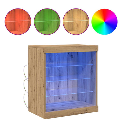 LED-sido bord Artisan Ek 60,5 x 37 x 67 cm Konstruerat trä
